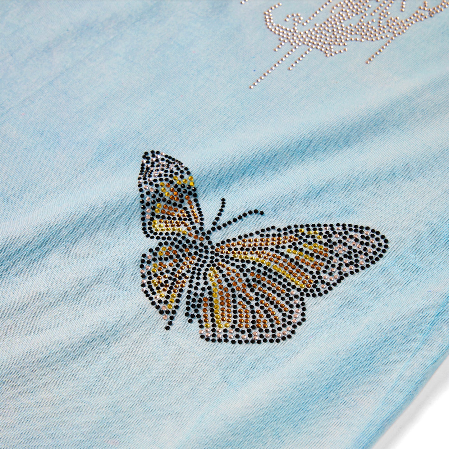 Butterfly Rhinestone Tshirt - Blue