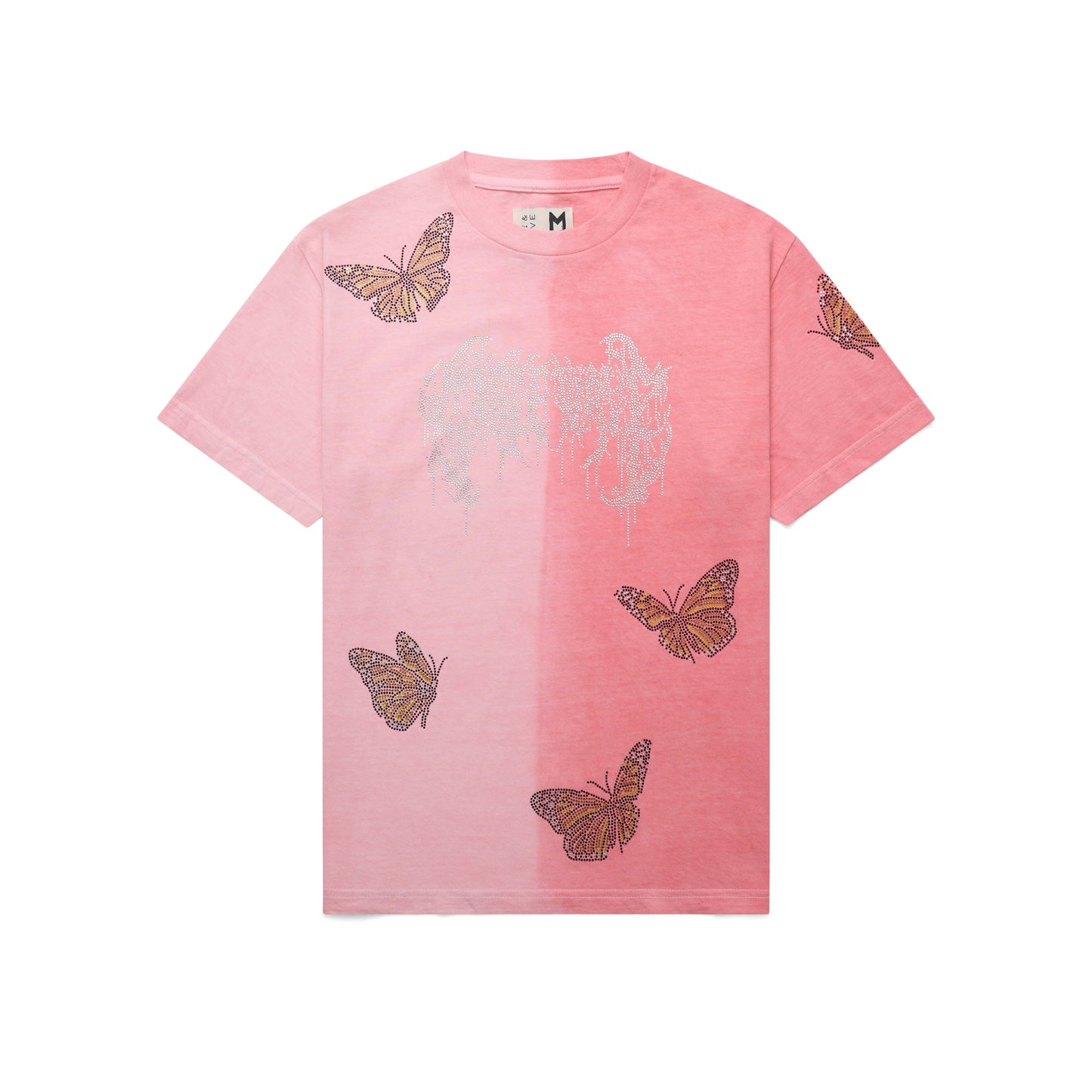 Butterfly Rhinestone Tshirt - Pink