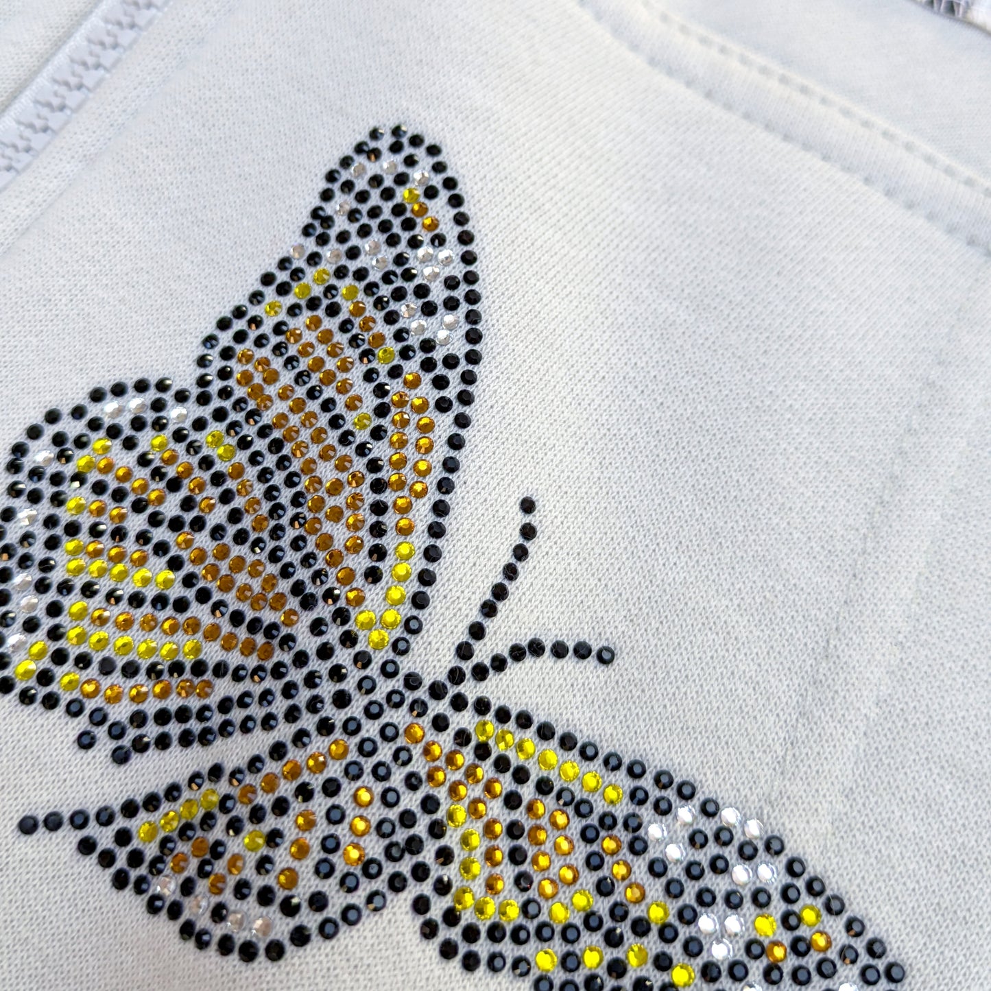 Butterfly Rhinestone Zip Hood