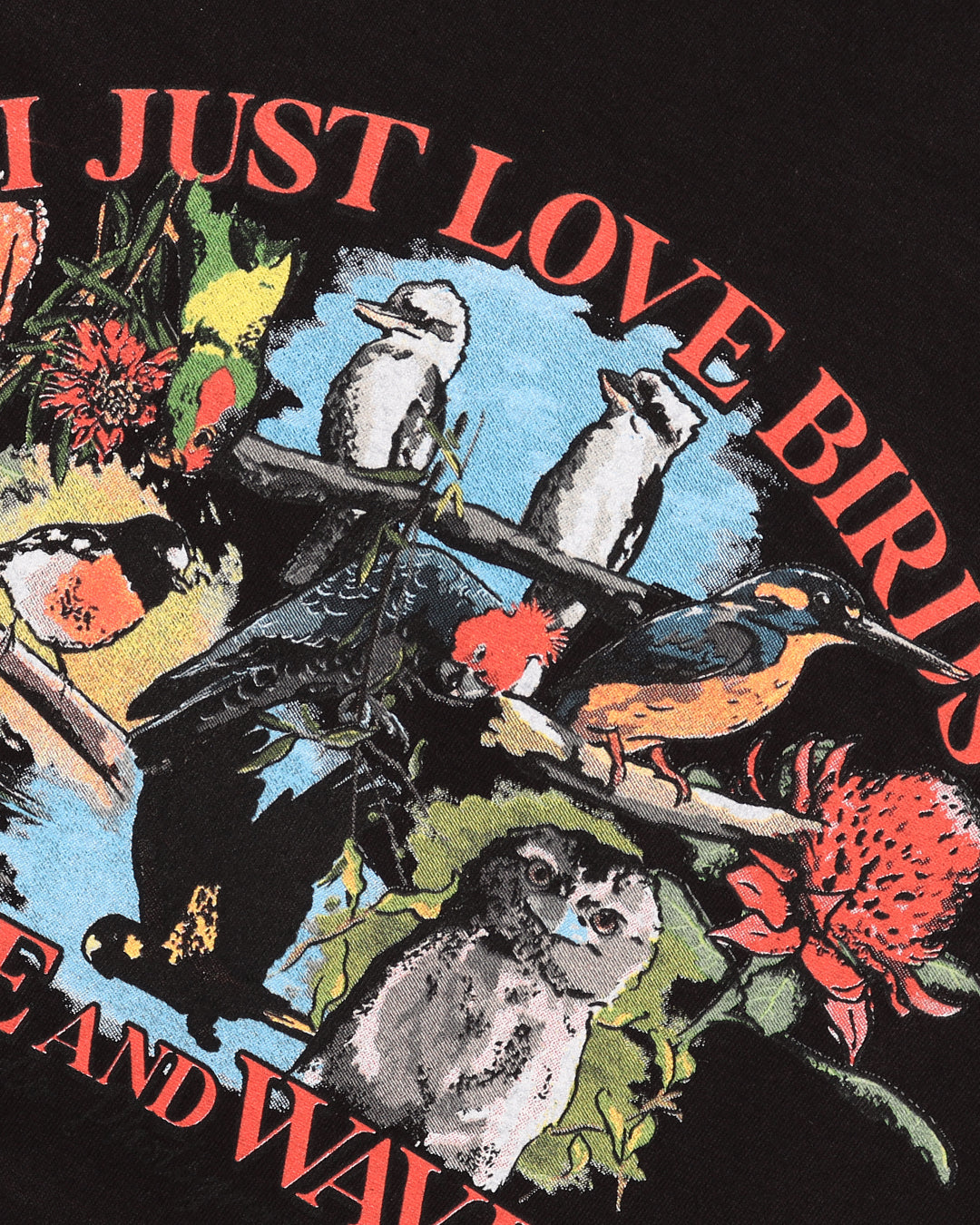 I Just Love Birds Tshirt - Black