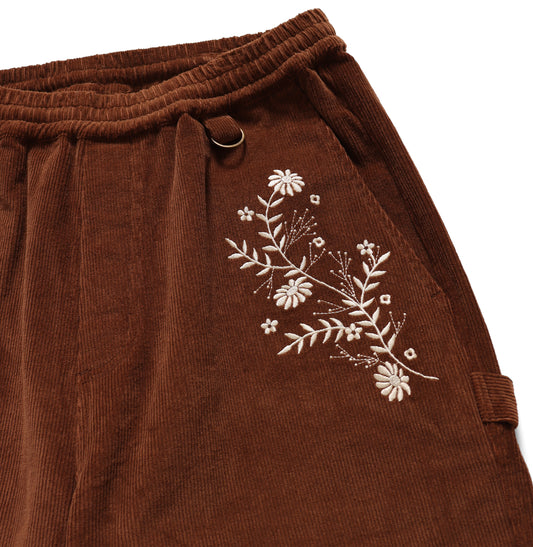 Floral Cord Workers Pant